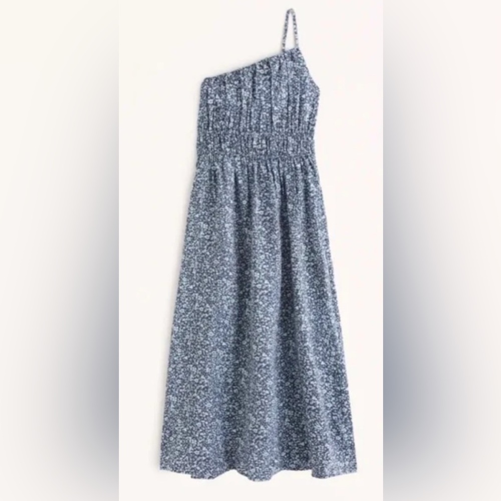 Blue Floral Smocked Dress